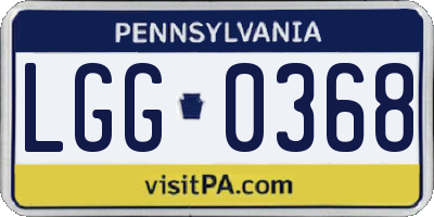PA license plate LGG0368