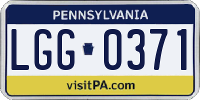 PA license plate LGG0371