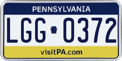 PA license plate LGG0372
