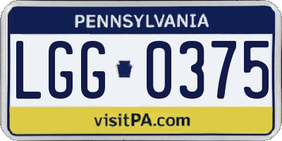 PA license plate LGG0375