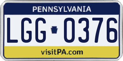 PA license plate LGG0376