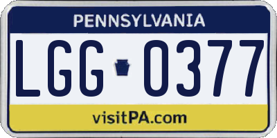 PA license plate LGG0377