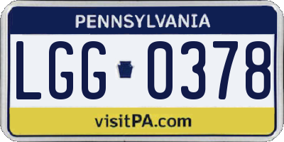 PA license plate LGG0378