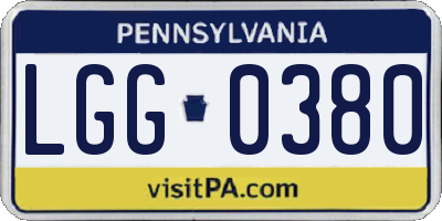 PA license plate LGG0380