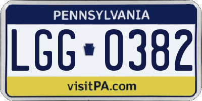 PA license plate LGG0382
