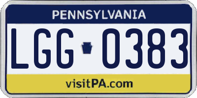 PA license plate LGG0383
