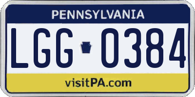 PA license plate LGG0384