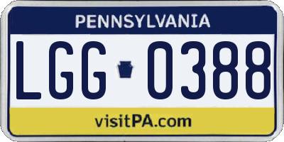 PA license plate LGG0388