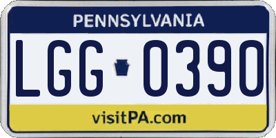 PA license plate LGG0390