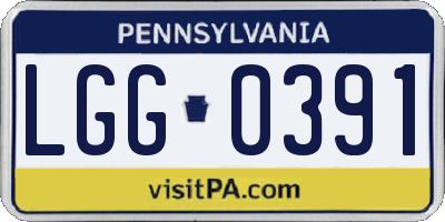 PA license plate LGG0391