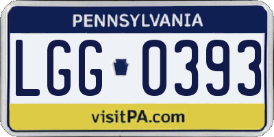 PA license plate LGG0393