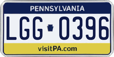 PA license plate LGG0396