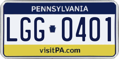 PA license plate LGG0401