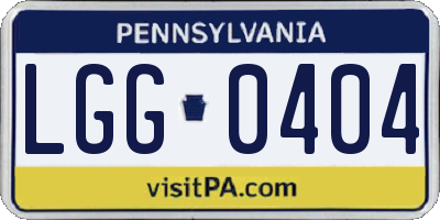 PA license plate LGG0404