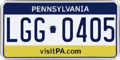 PA license plate LGG0405
