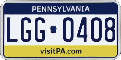 PA license plate LGG0408