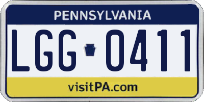 PA license plate LGG0411
