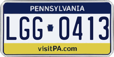 PA license plate LGG0413