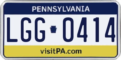 PA license plate LGG0414
