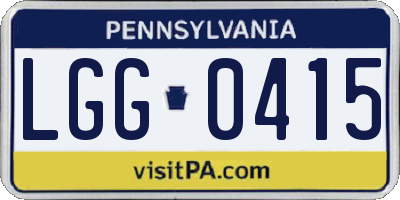 PA license plate LGG0415