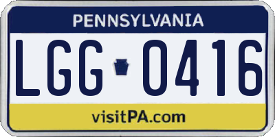 PA license plate LGG0416