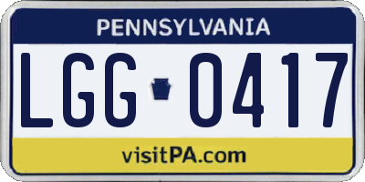 PA license plate LGG0417