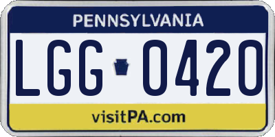 PA license plate LGG0420