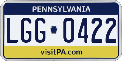 PA license plate LGG0422
