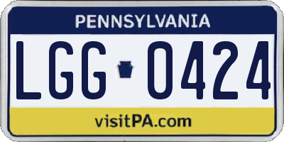 PA license plate LGG0424