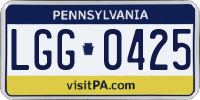 PA license plate LGG0425