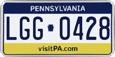 PA license plate LGG0428