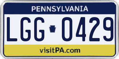 PA license plate LGG0429
