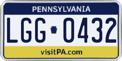 PA license plate LGG0432