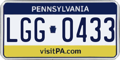 PA license plate LGG0433