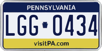 PA license plate LGG0434