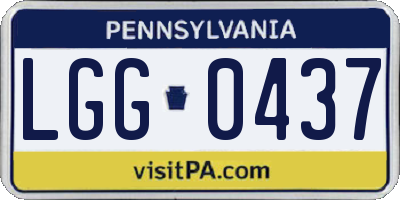 PA license plate LGG0437