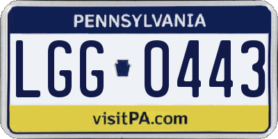 PA license plate LGG0443