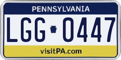 PA license plate LGG0447