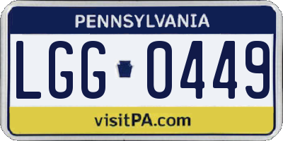 PA license plate LGG0449