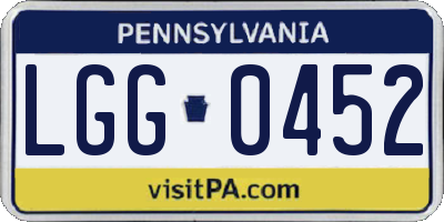 PA license plate LGG0452