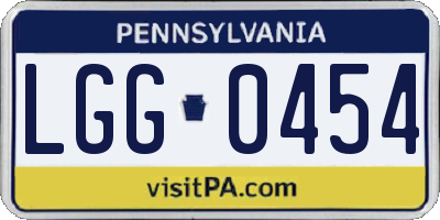 PA license plate LGG0454