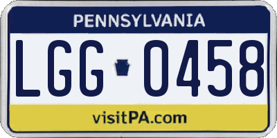 PA license plate LGG0458