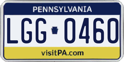 PA license plate LGG0460