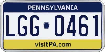 PA license plate LGG0461