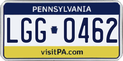 PA license plate LGG0462