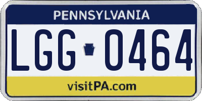 PA license plate LGG0464