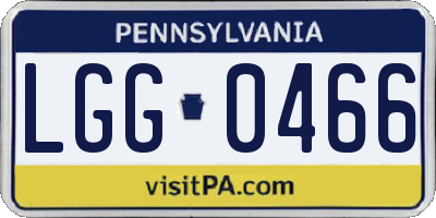 PA license plate LGG0466
