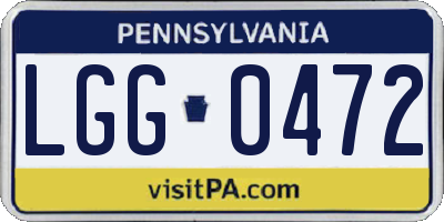 PA license plate LGG0472