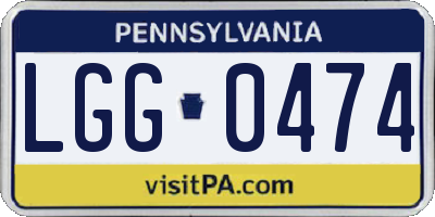 PA license plate LGG0474