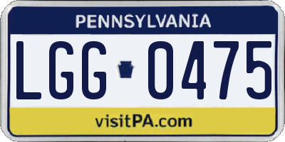 PA license plate LGG0475